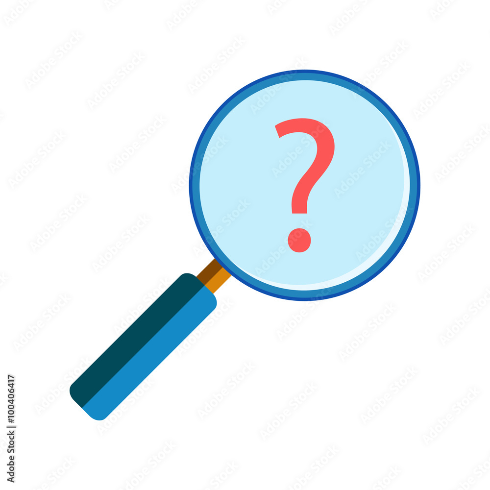 Magnifying glass with question mark Magnifying glass with question mark
