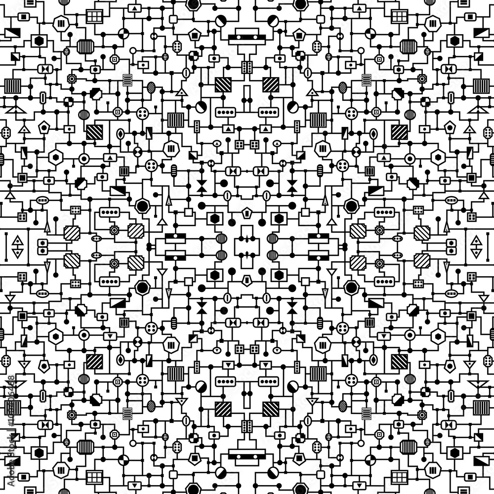 Vector seamless  hi-tech pattern