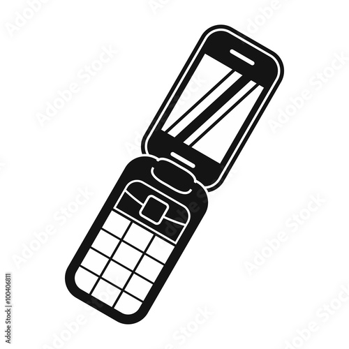 Clamshell handphone black simple icon