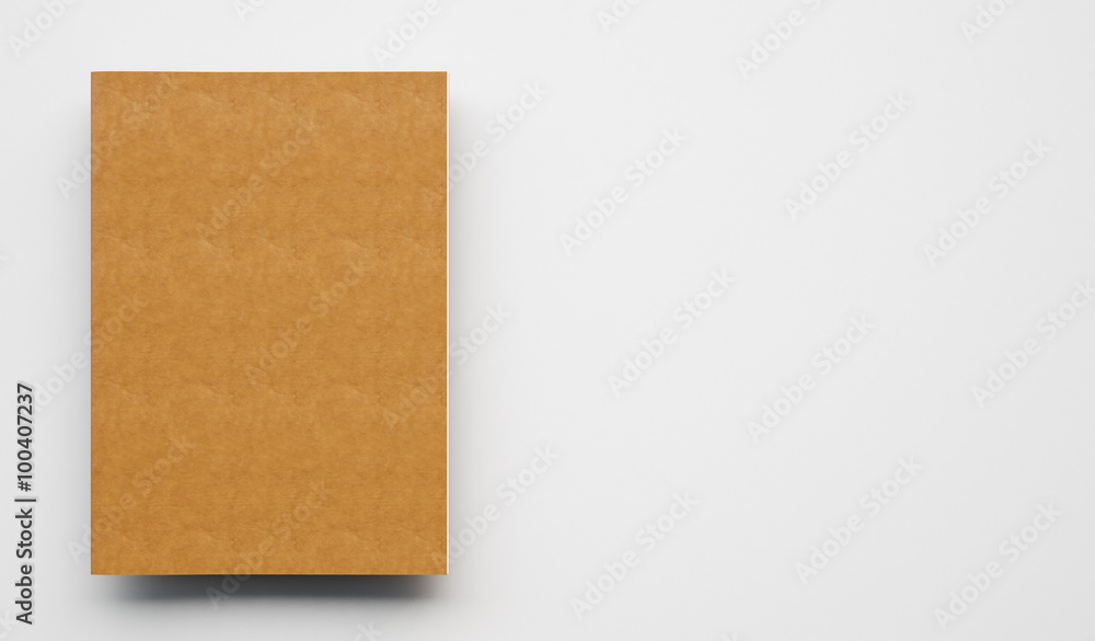 Text book with leather cover on the light background. 3d render Text book with leather cover on the light background. 3d render