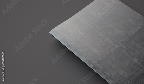 Closeup of leather cover on textbook  gray background. 3d render