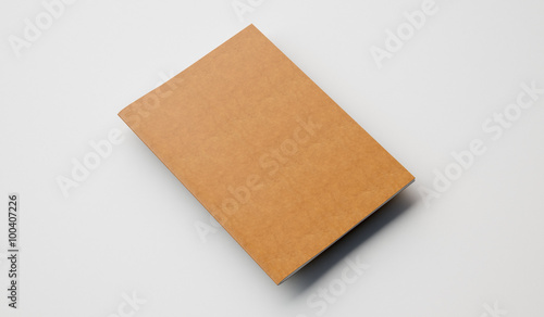 Textbook with leather cover on the light background. 3d render © SFIO CRACHO