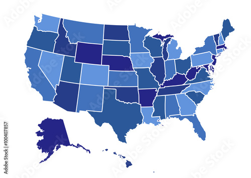 USA map vector illustration art on white background