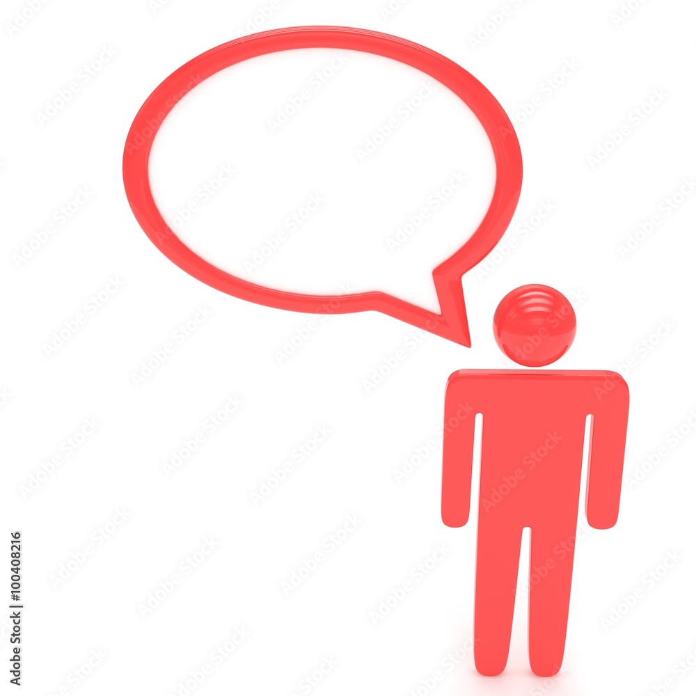 3d man with talk bubbles isolated over a white background 3d man with talk bubbles isolated over a white background