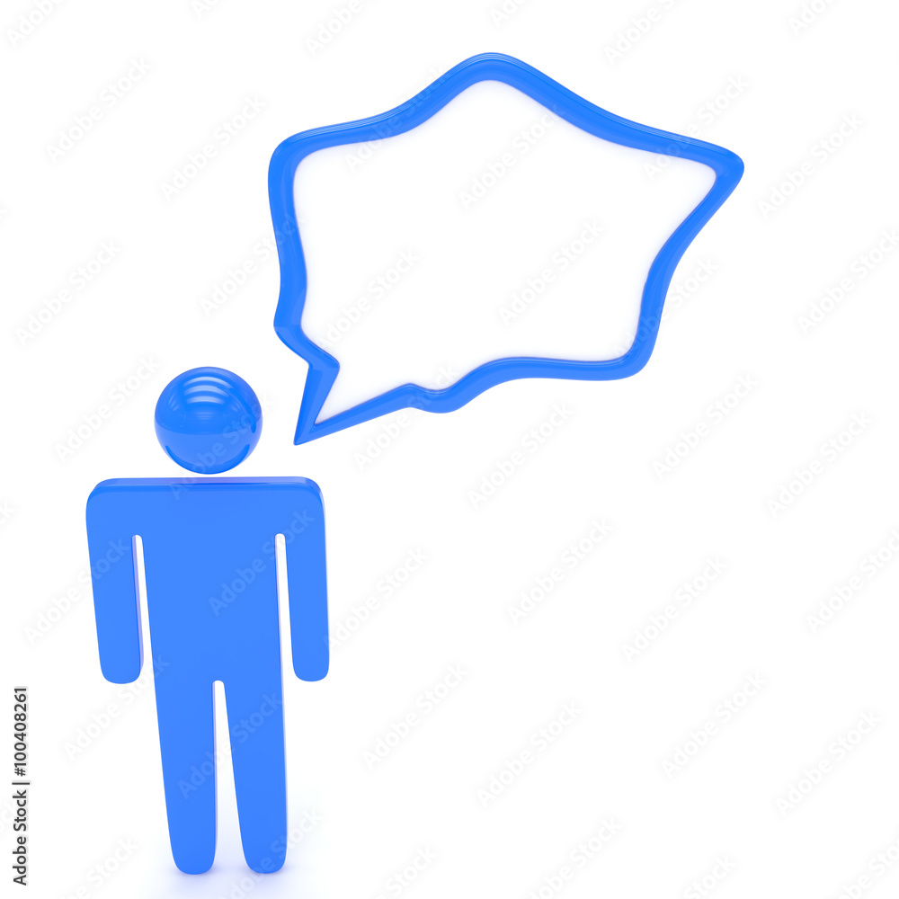 3d man with talk bubbles isolated over a white background 3d man with talk bubbles isolated over a white background