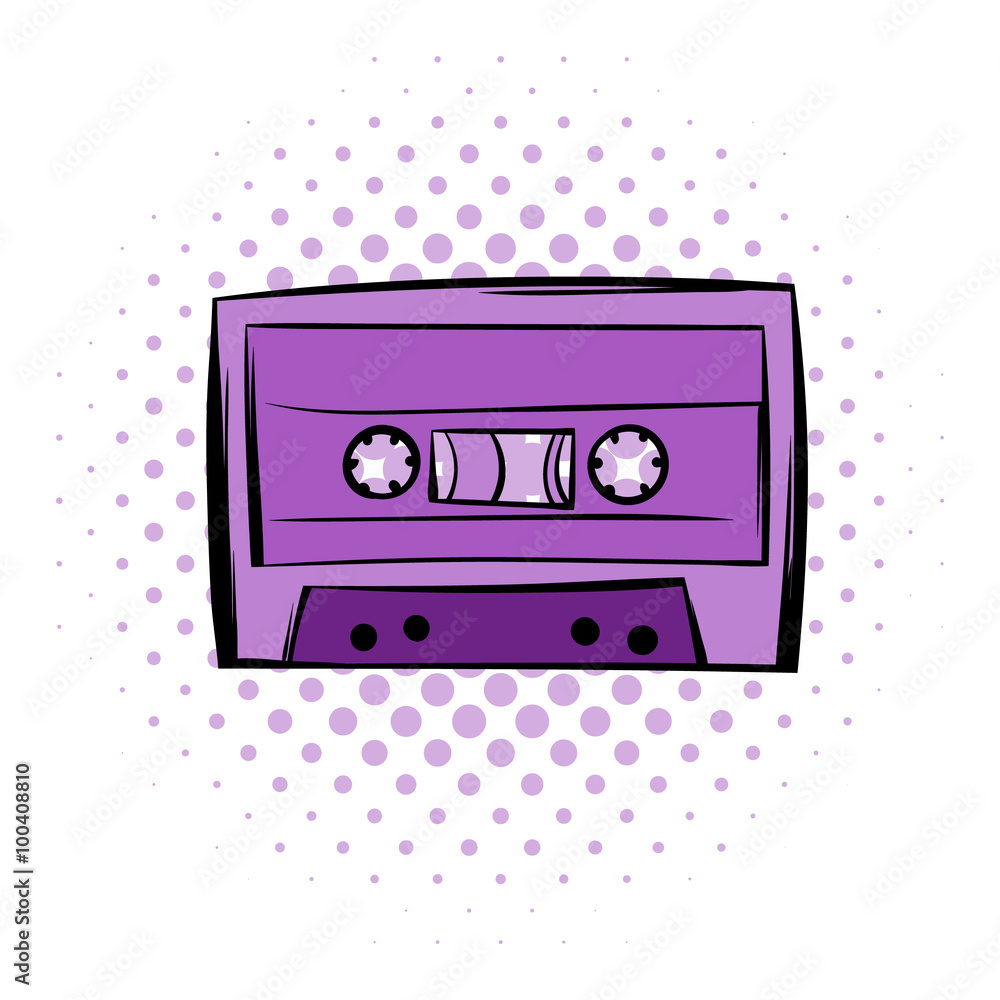 Music-cassette or tape comics icon