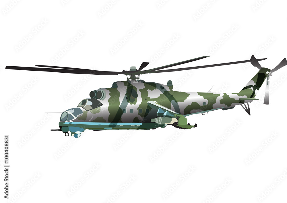 Fototapeta premium Helicopter Mi-35m Vector