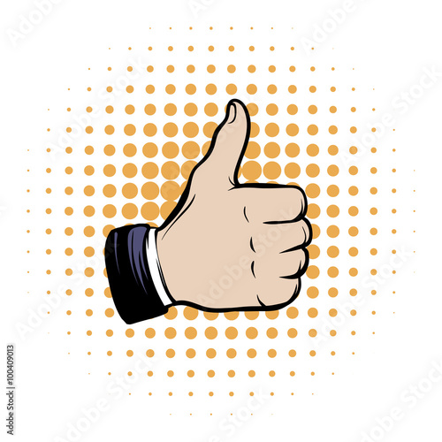 Hand doing a thumb up comics icon