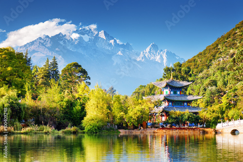 The Moon Embracing Pavilion and the Jade Dragon Snow Mountain