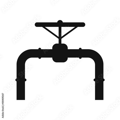 Pipeline with valve and handwheel icon