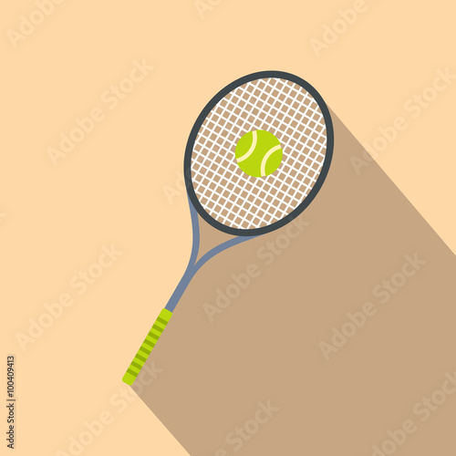 Tennis racquet and ball flat icon © juliars