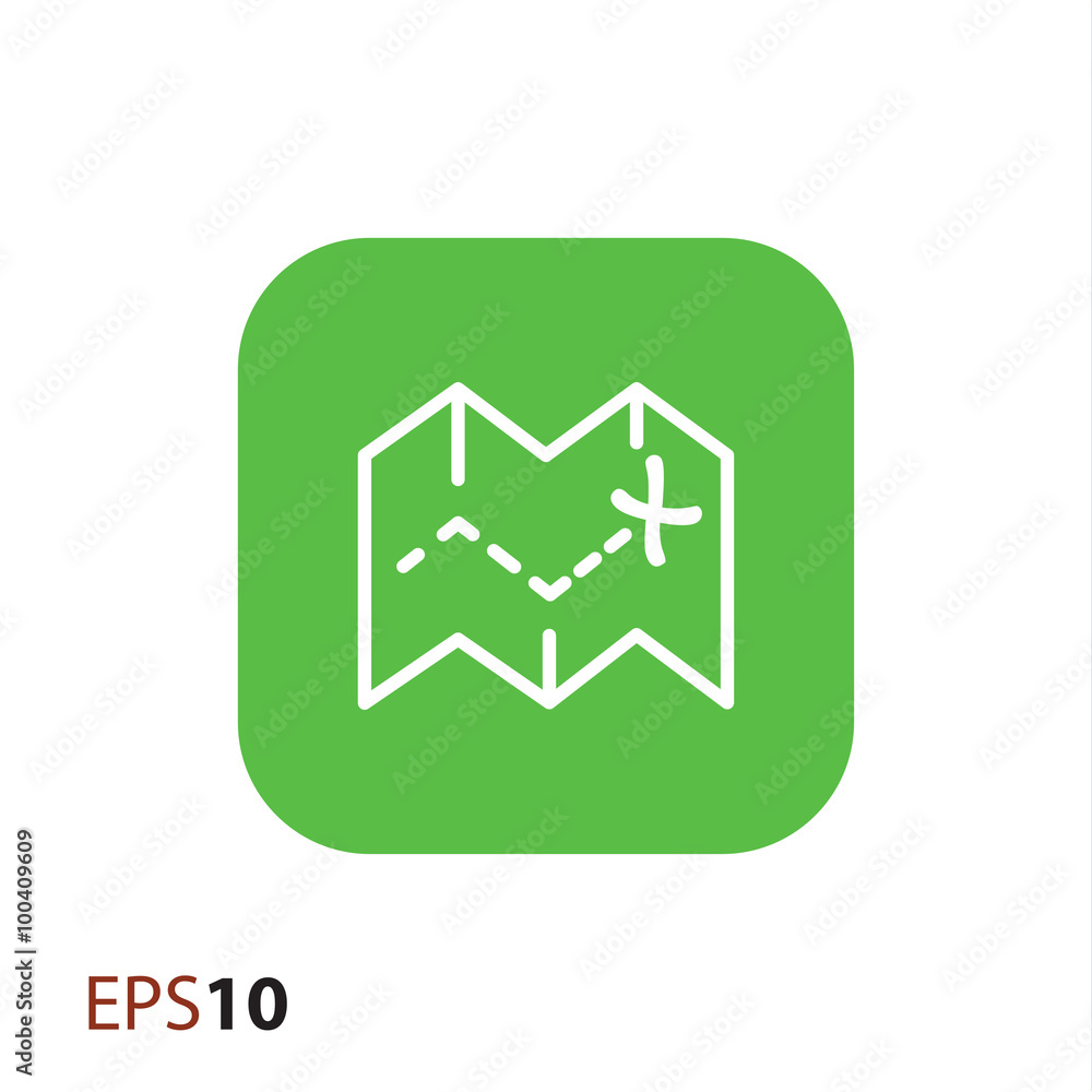 Map with marked destination icon for web and mobile Map with marked destination icon for web and mobile