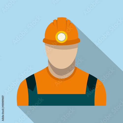 Coal miner flat icon 