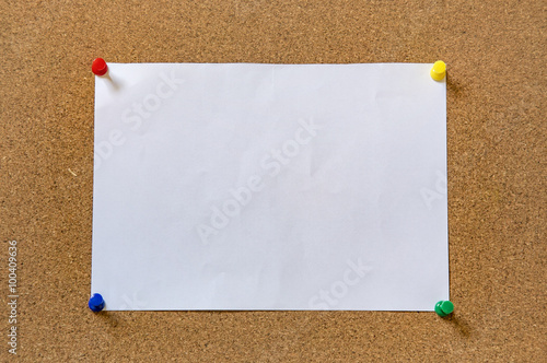 cork board with blank notes