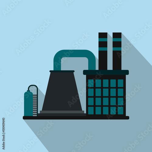 Mining processing plant flat icon