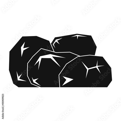 Gold nuggets black simple icon 