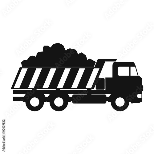 Dump truck black simple icon