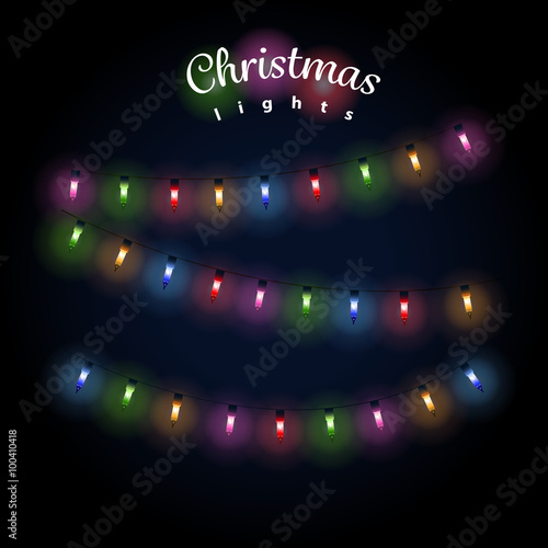 Vector illustration of the strand of christmas lights