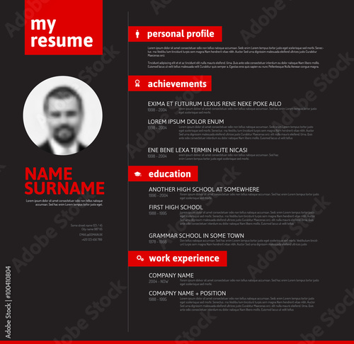 cv / resume template with nice typography