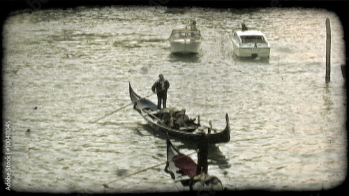 Venice Canal 5. Vintage stylized video clip. photo