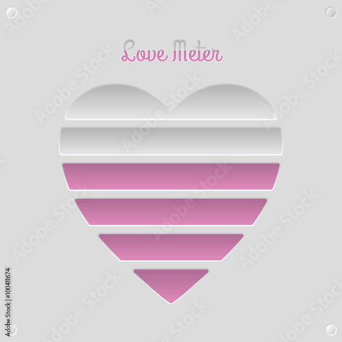 Love meter concept with 6 levels