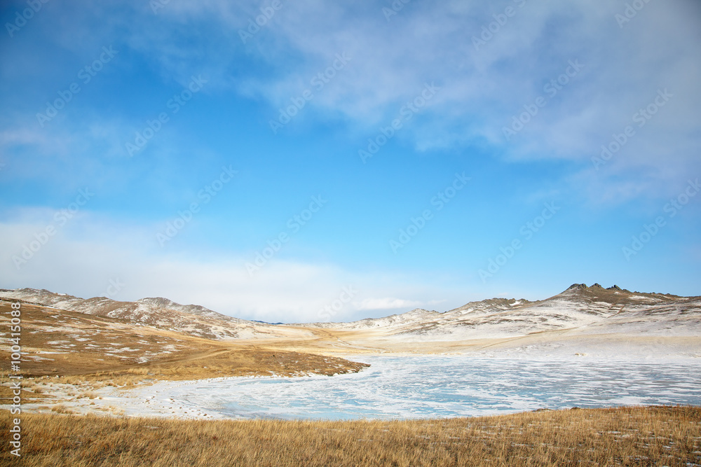Siberian landscape near lake Baikal.