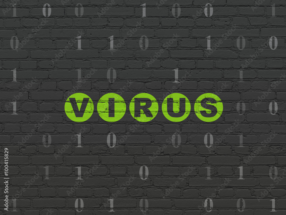 Protection concept: Virus on wall background Protection concept: Virus on wall background