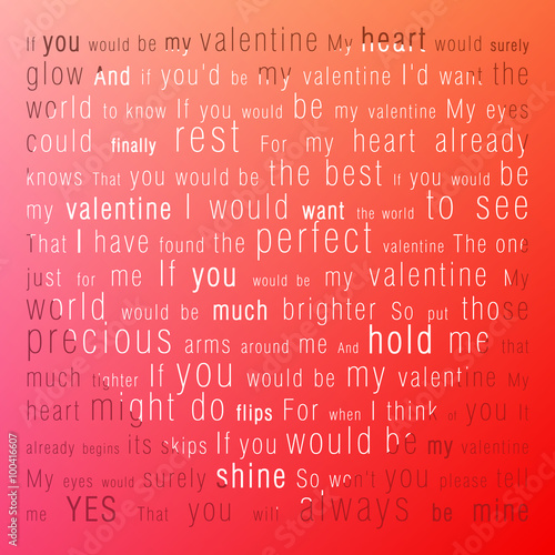 Valentine`s day vector card. Happy Valentine's Day card design with poem heart.
