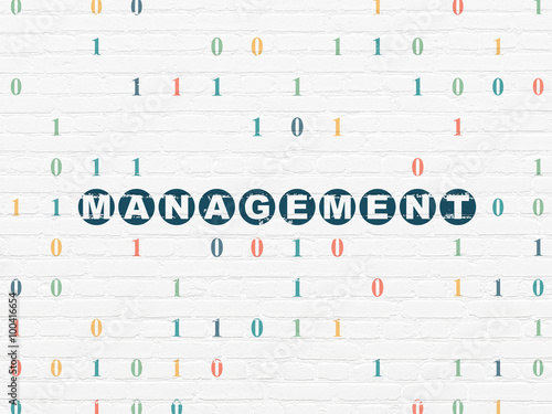 Finance concept: Management on wall background