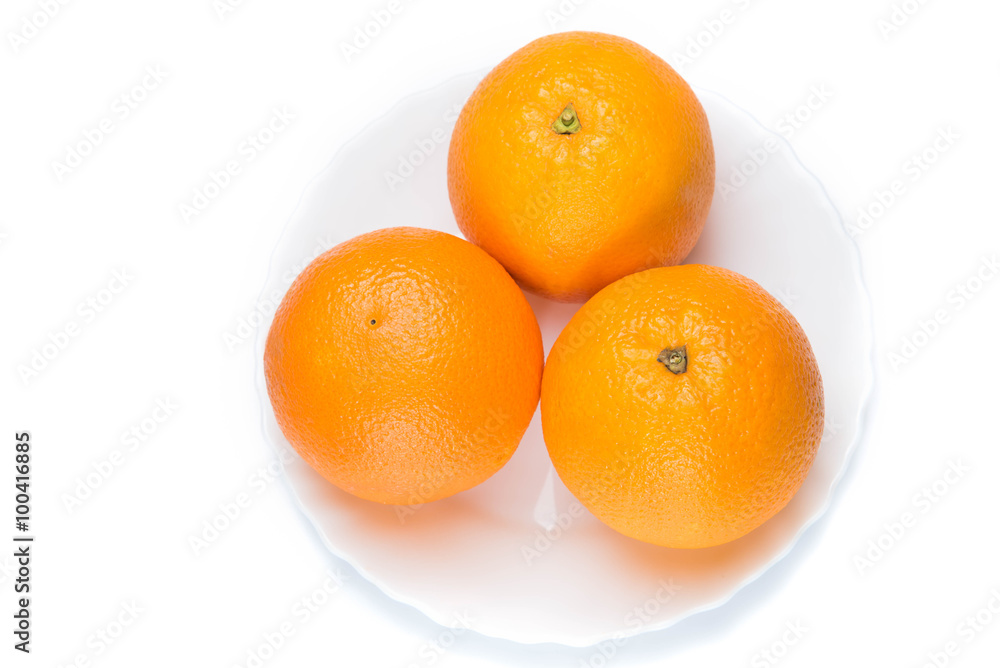 Orange fruits isolated on white background Orange fruits isolated on white background