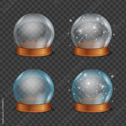 Empty Magic Crystal Ball Set. Vector