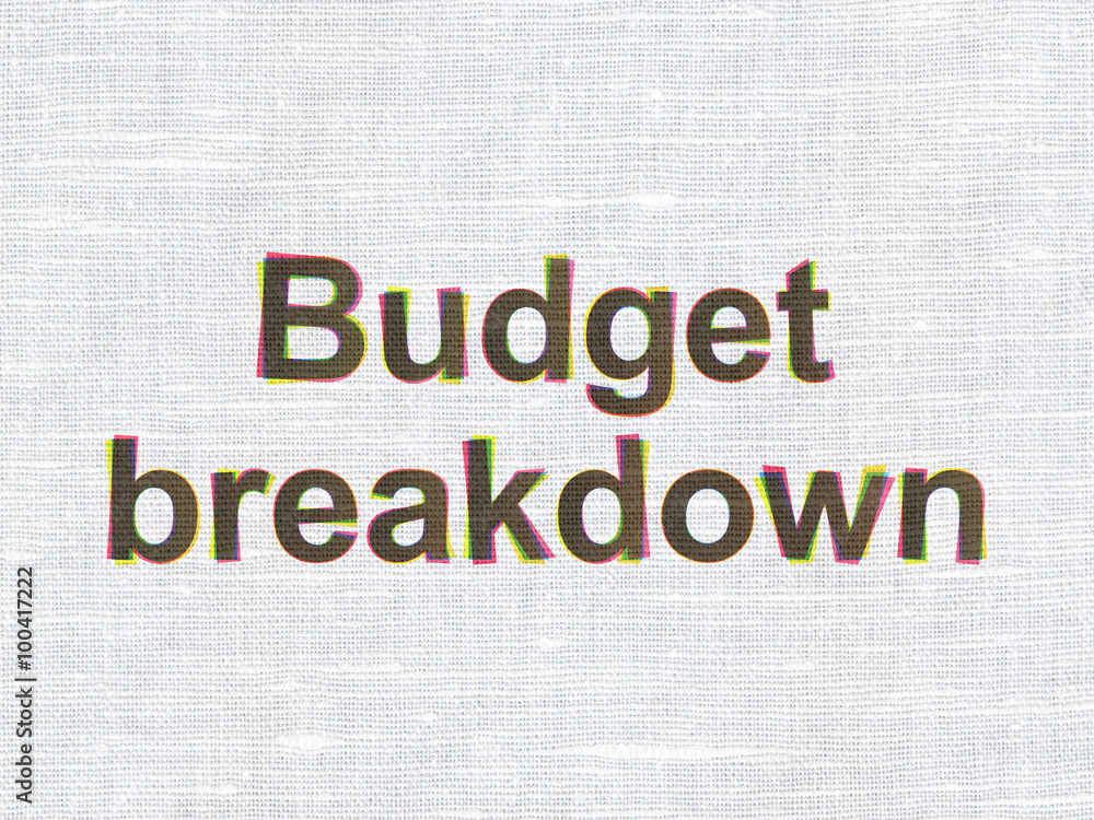 Finance concept: Budget Breakdown on fabric texture background Finance concept: Budget Breakdown on fabric texture background