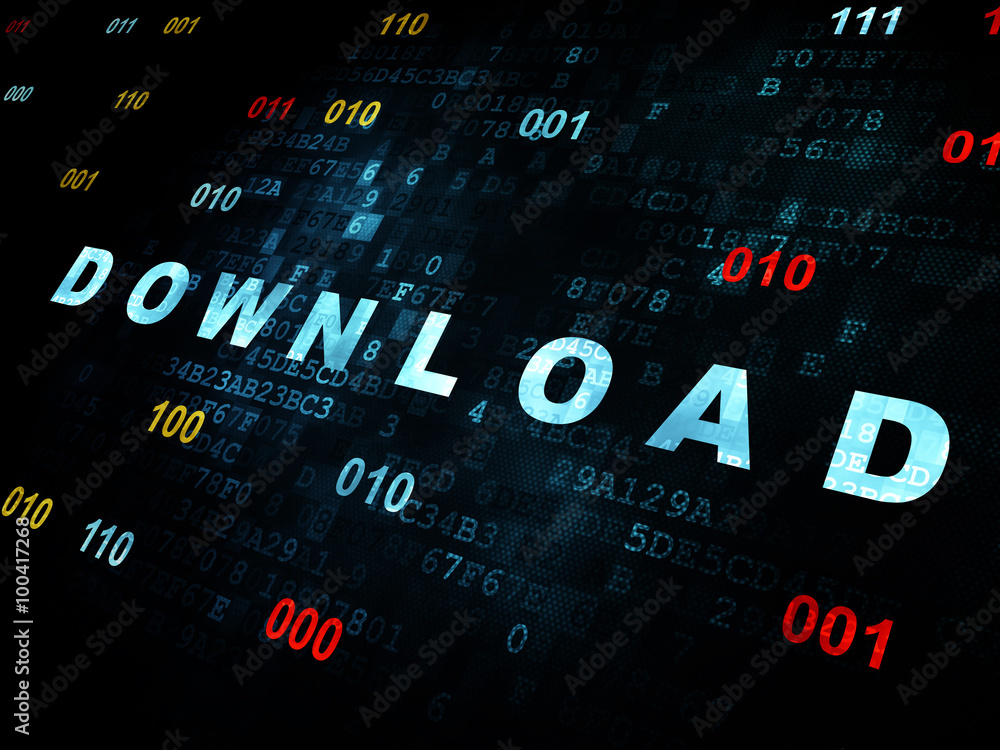 Web design concept: Download on Digital background Web design concept: Download on Digital background