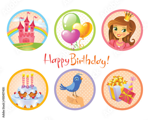 Cute birthday stickers