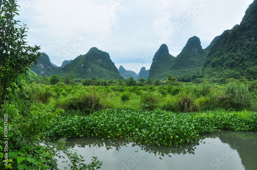 Beautiful karst rural scenery at Guilin, China