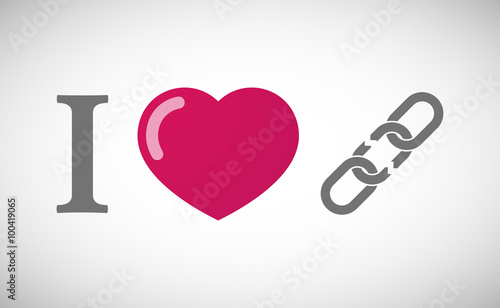 "I love" hieroglyph with a broken chain