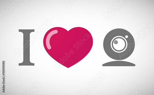 "I love" hieroglyph with a web cam