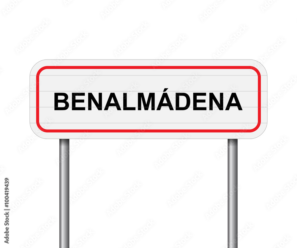 Welcome to Benalmadena, Spain road sign vector Welcome to Benalmadena, Spain road sign vector