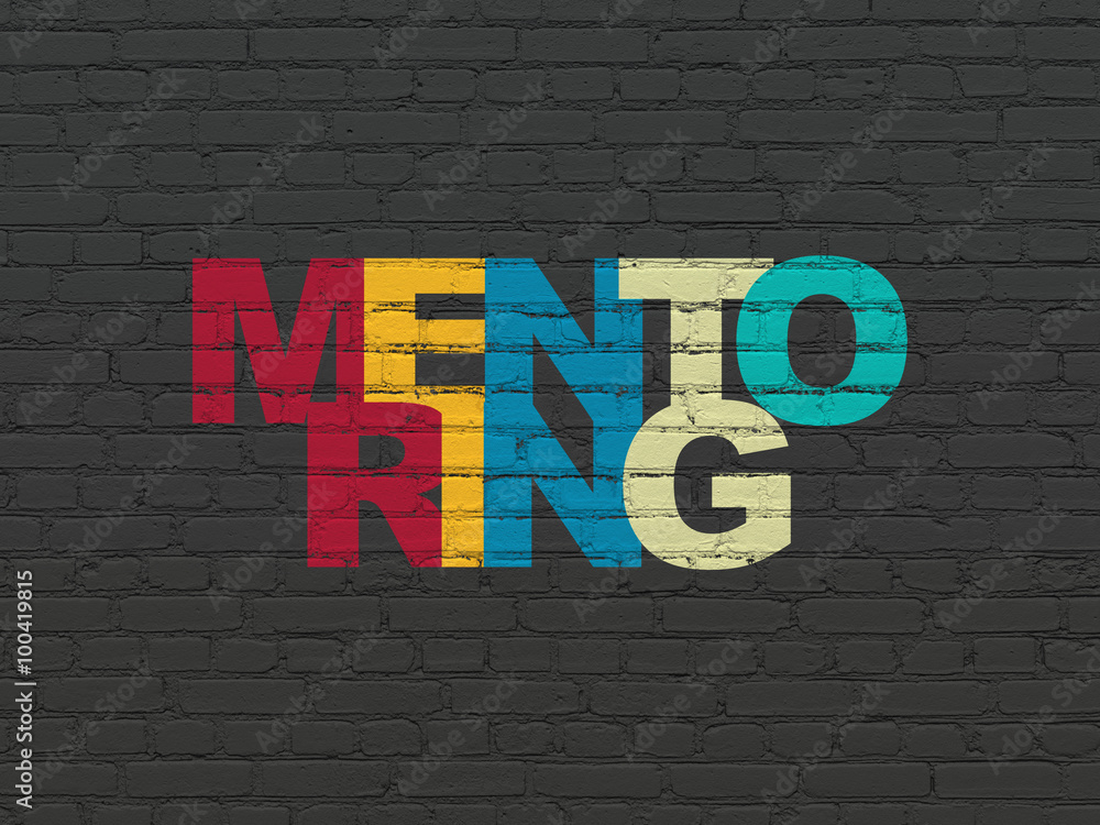 Obraz premium Learning concept: Mentoring on wall background