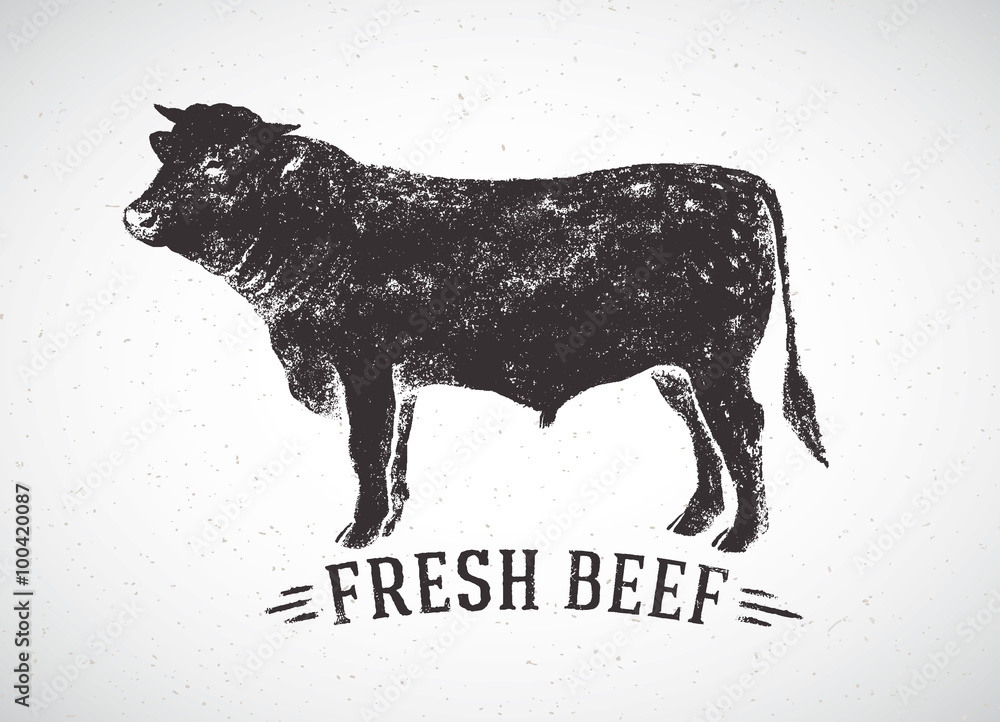 Graphical silhouette bull and inscription. Vector illustration, drawn by hand. Graphical silhouette bull and inscription. Vector illustration, drawn by hand.