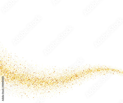 Vector gold glitter wave abstract background, golden sparkles on white background, vip design template photo