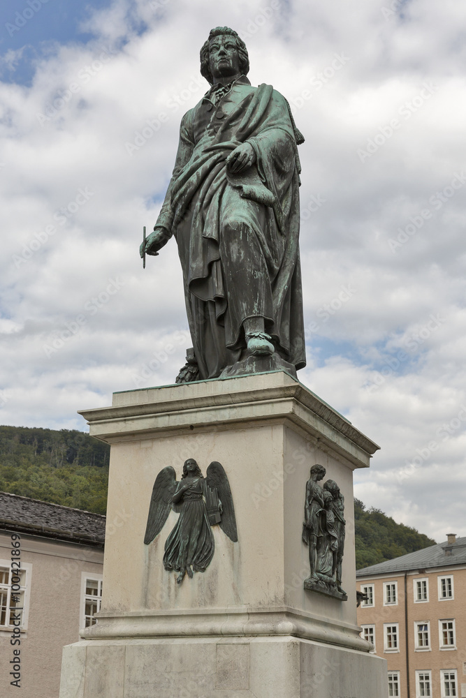 statue of composer Mozart in Salzburg
