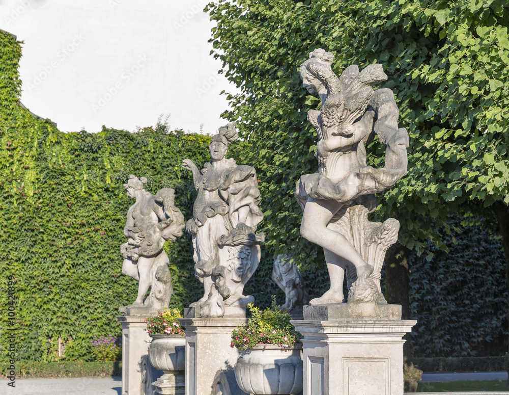 Mirabell garden statues in Salzburg, Austria