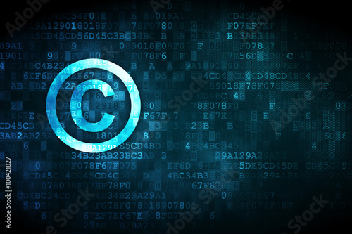 Law concept: Copyright on digital background