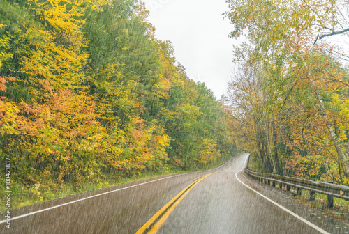 Heavy rain on New England foliage scenario