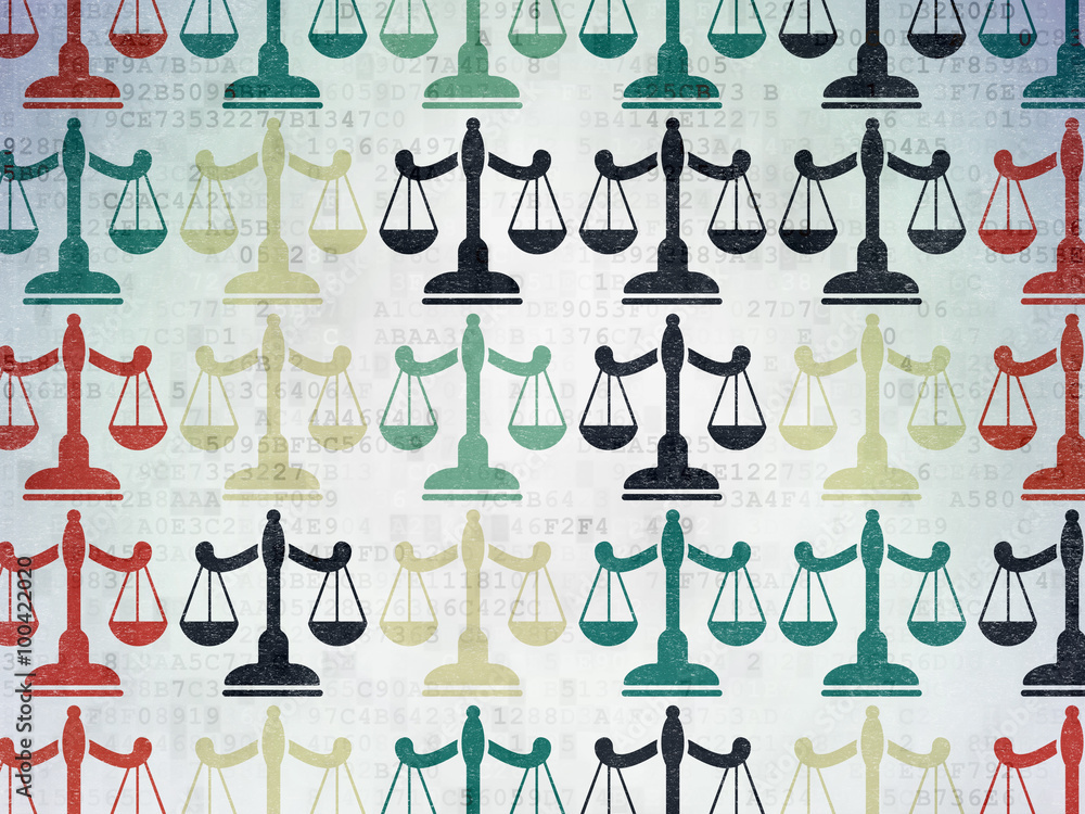 Law concept: Scales icons on Digital Paper background Law concept: Scales icons on Digital Paper background