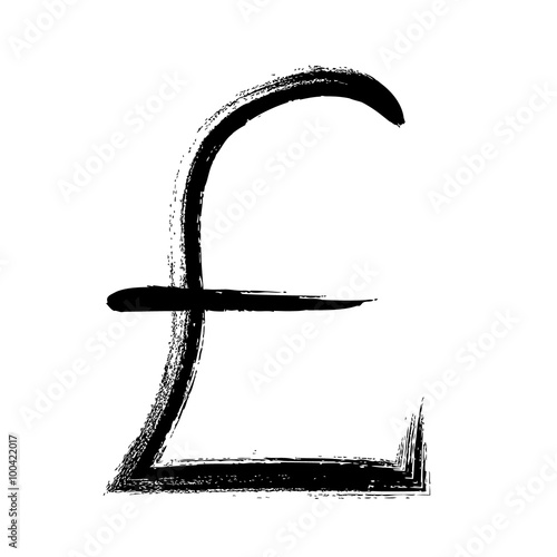 Currency symbol hand drawn. GBP pound sign.