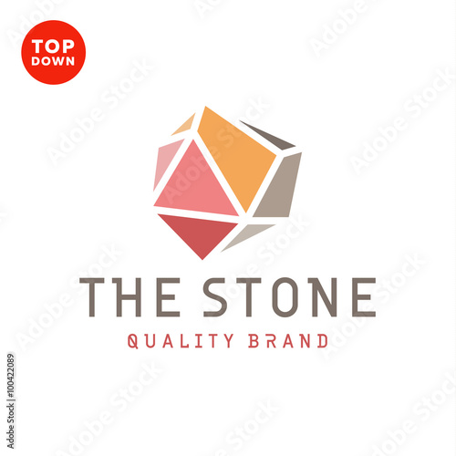 Flat design stone color minimalism quality brand