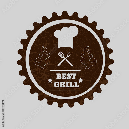 Vintage Grilled Steak Menu Stamp eps10 vector illustration