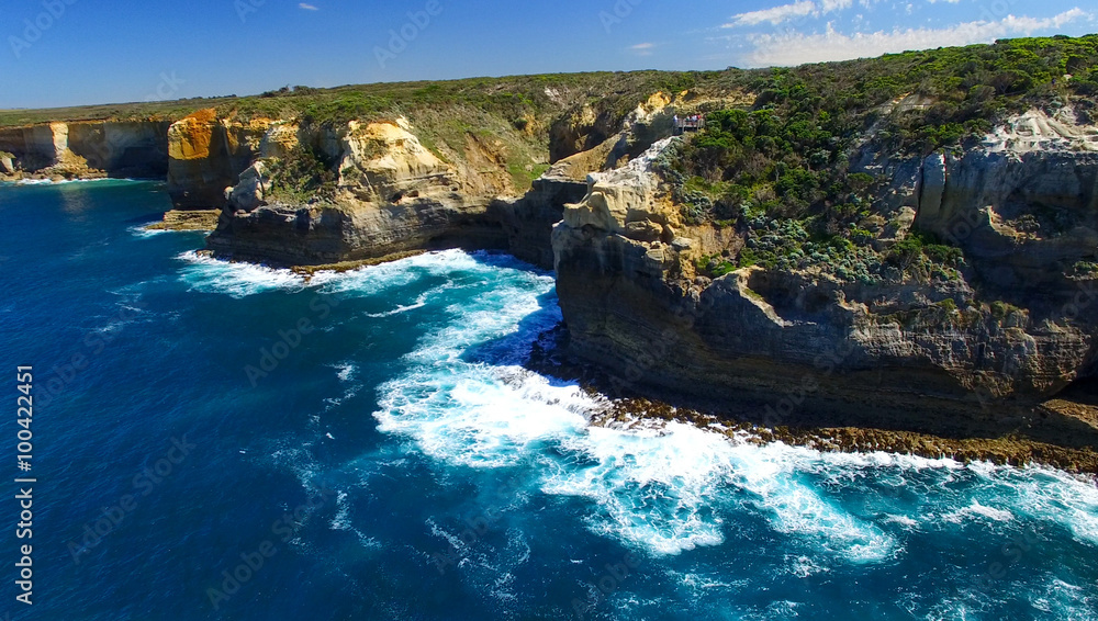 Rock formations along the Great Ocean Road coastline, Australia